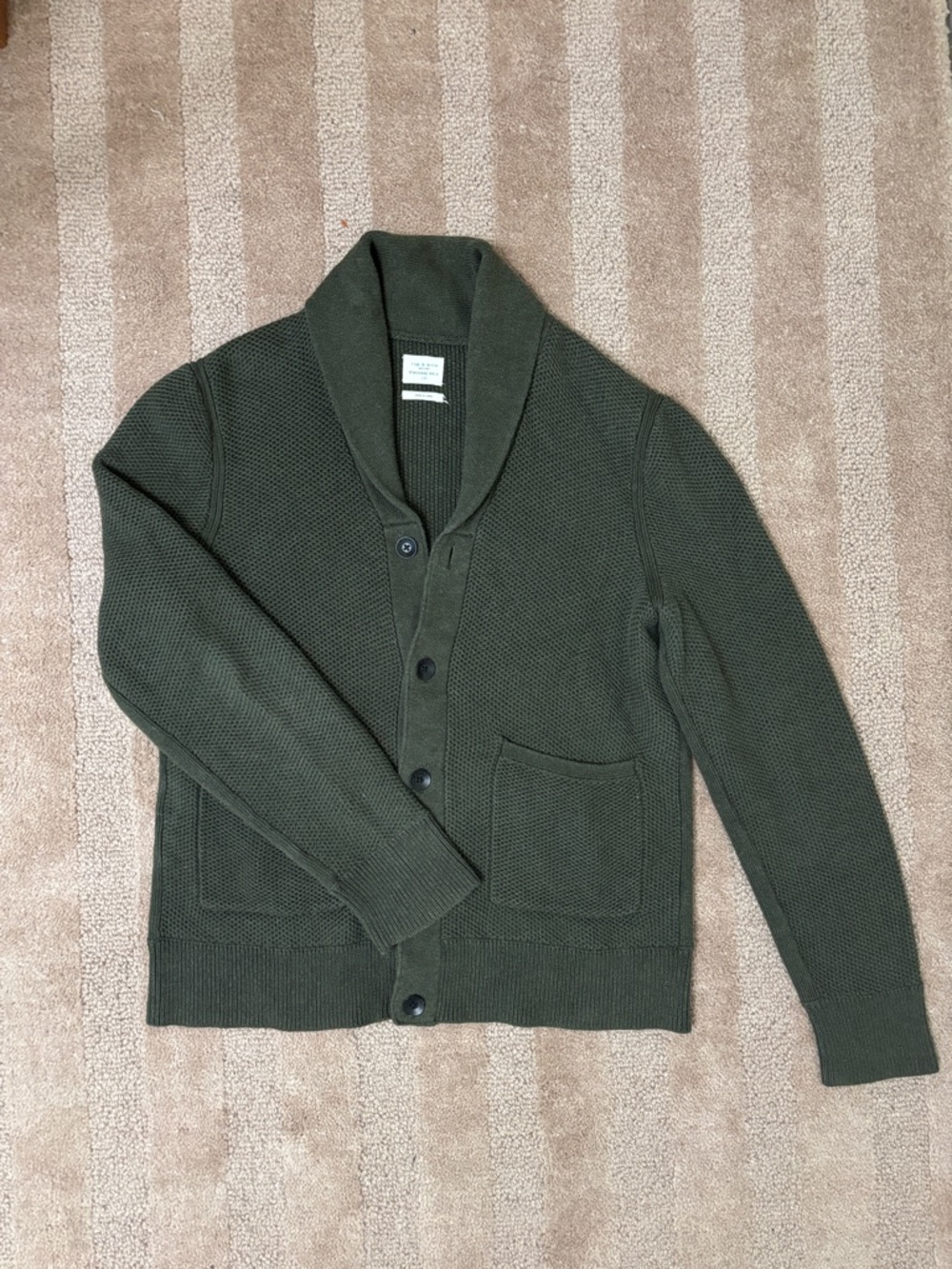 rag & bone Olive Green Shawl Collar Cardigan
